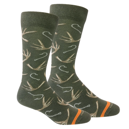 Brown Dog | Hook & Bullet Crew Socks in Sage
