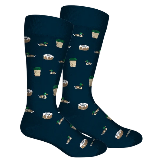 Brown Dog | Starducks Crew Socks in Navy