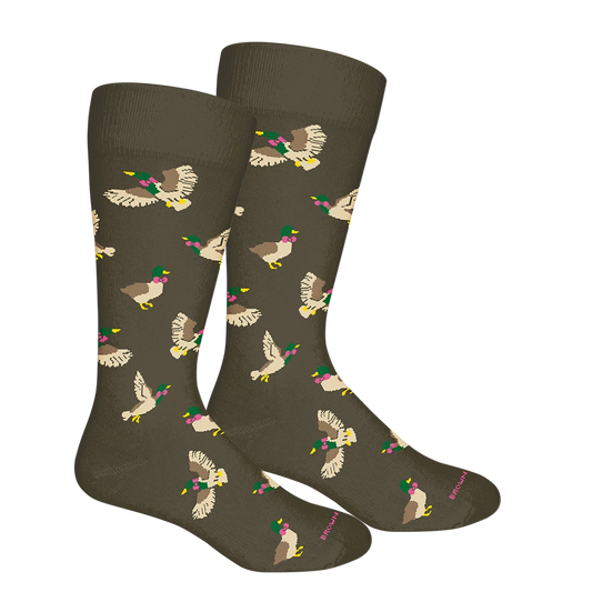 Brown Dog | Preppy Duck Crew Socks in Sage