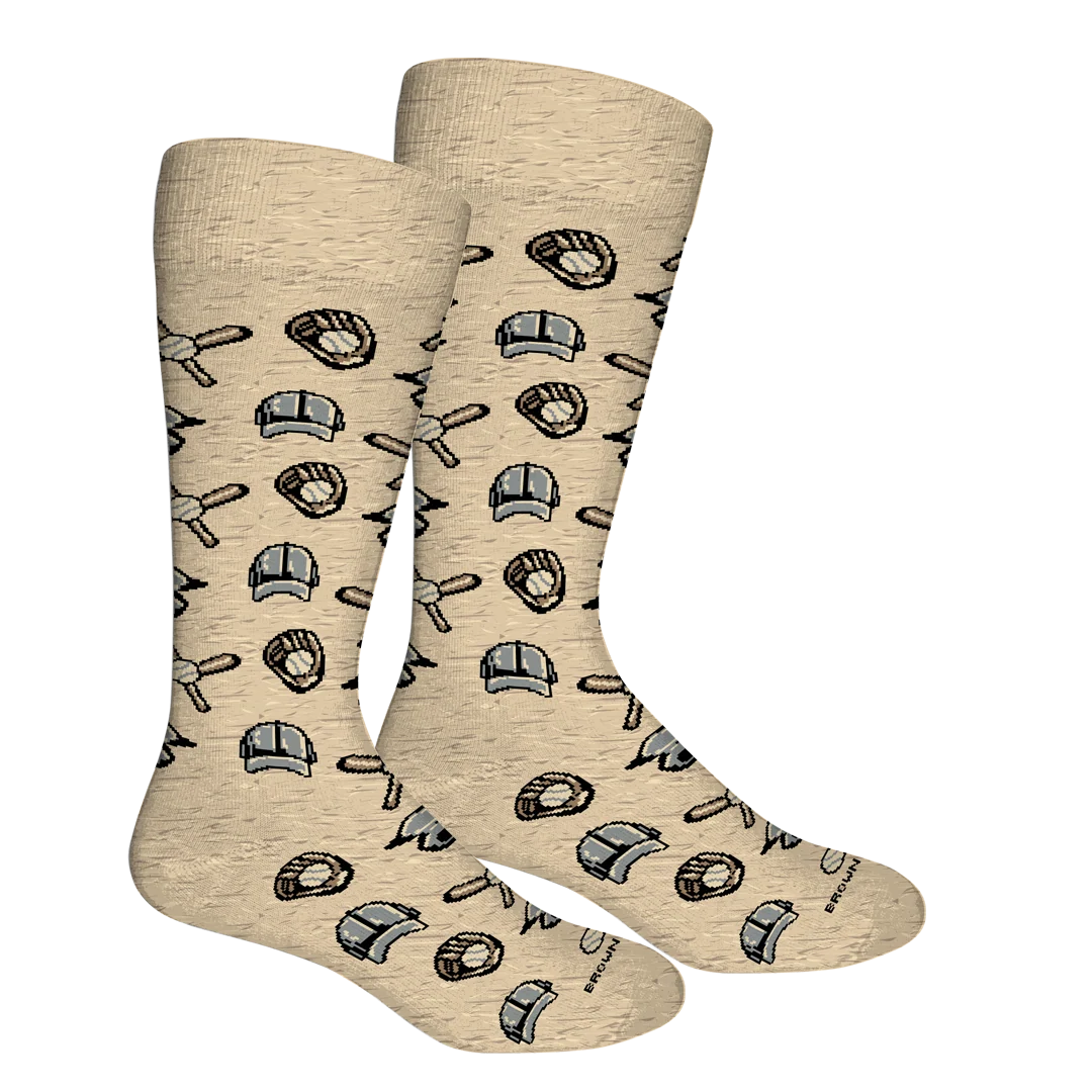 Brown Dog | Baseball Crew Socks in Oatmeal