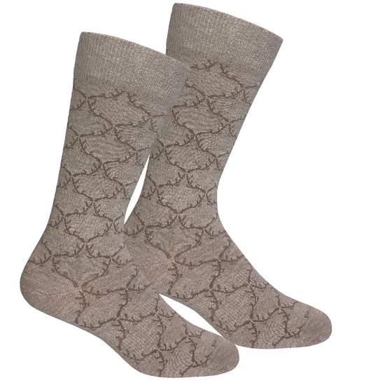 Brown Dog | Antler Argyle Socks in Oatmeal