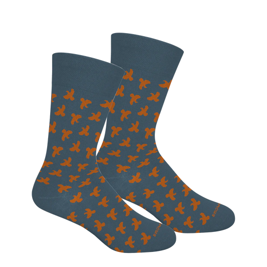 Brown Dog Fun Size Miles Ridge Socks in Bluestone