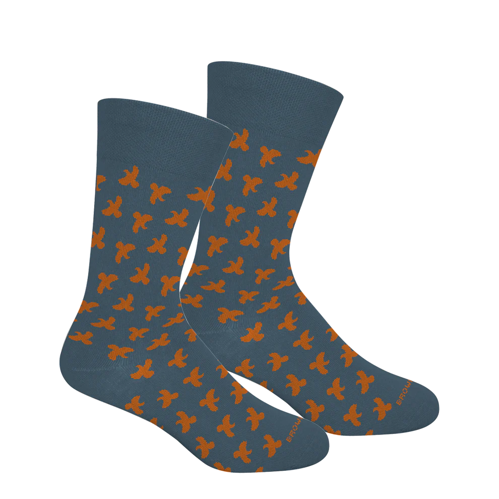 Brown Dog Fun Size Miles Ridge Socks in Bluestone