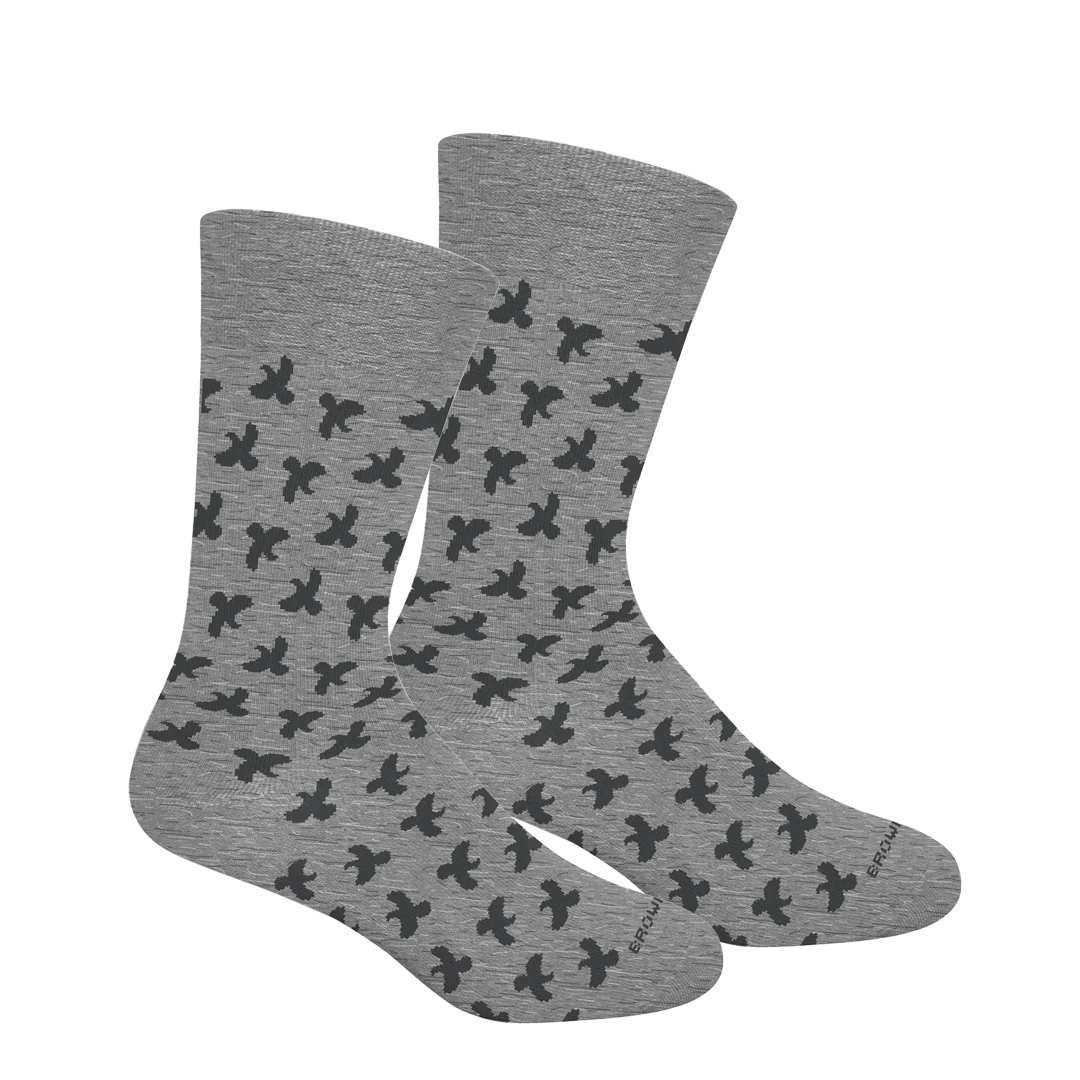 Brown Dog | Youth Miles Ridge Crew Socks in Heather Grey