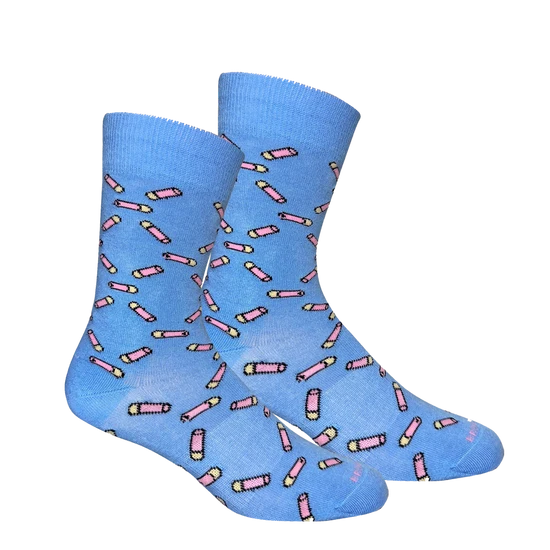 Brown Dog | Youth High Brass Crew Socks in Della Blue