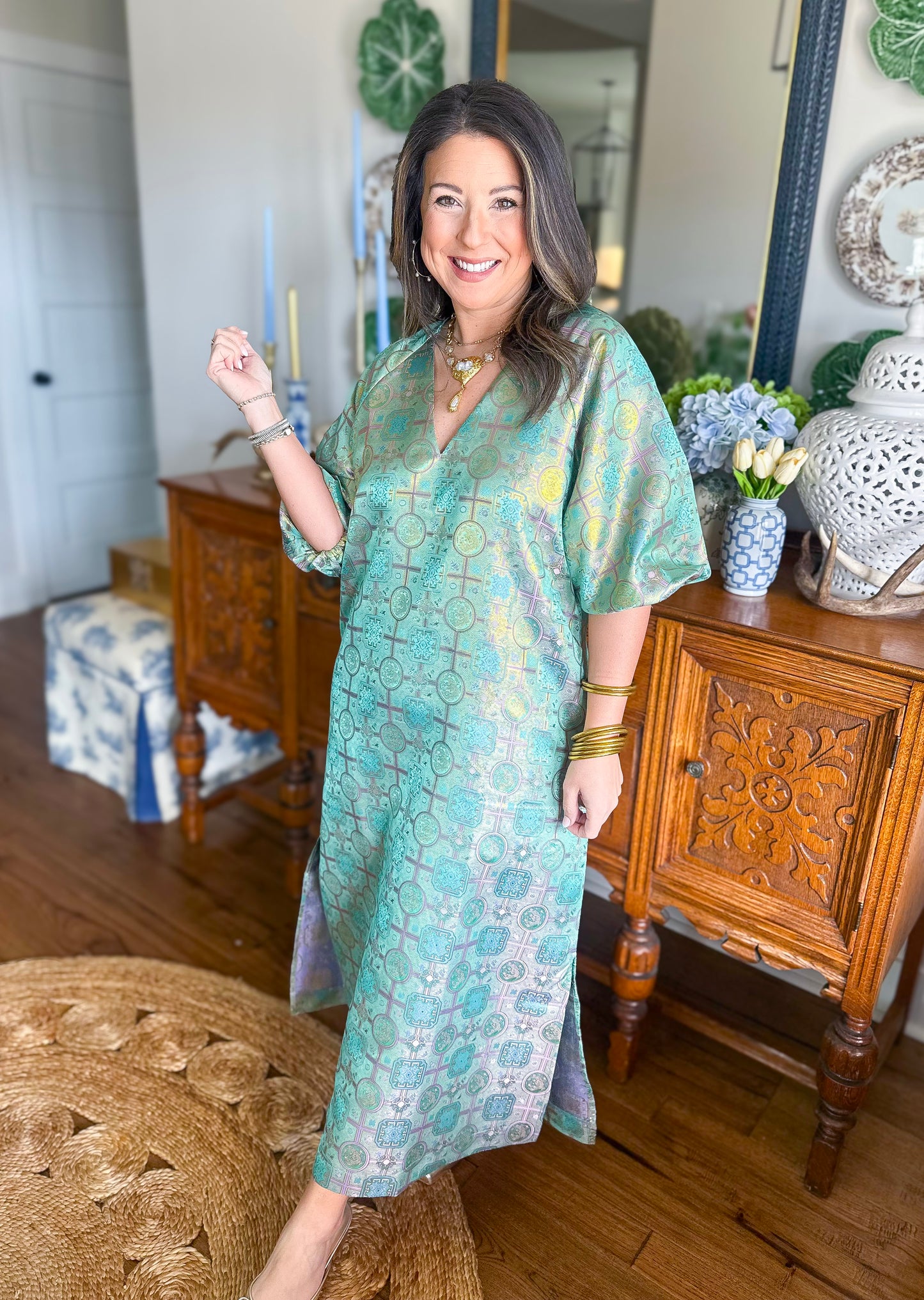 Caryn Lawn | Coco Jacquard Lime