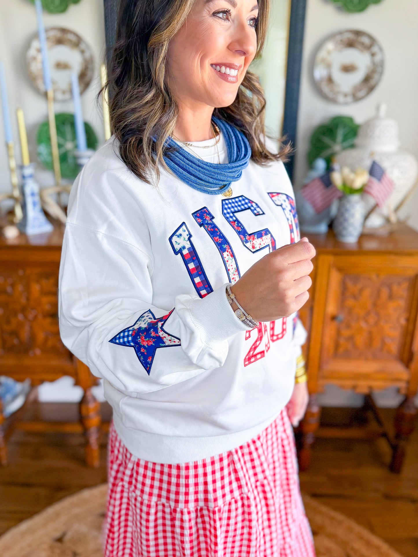 Americana Patchwork Sweatshirt