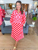 Sophie Caftan Dress in Scarlet Slash