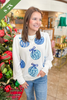 Mary Square Kelly Sweatshirt in Blue Ornament