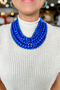 The Olivia Necklace in Marble Royal Blue