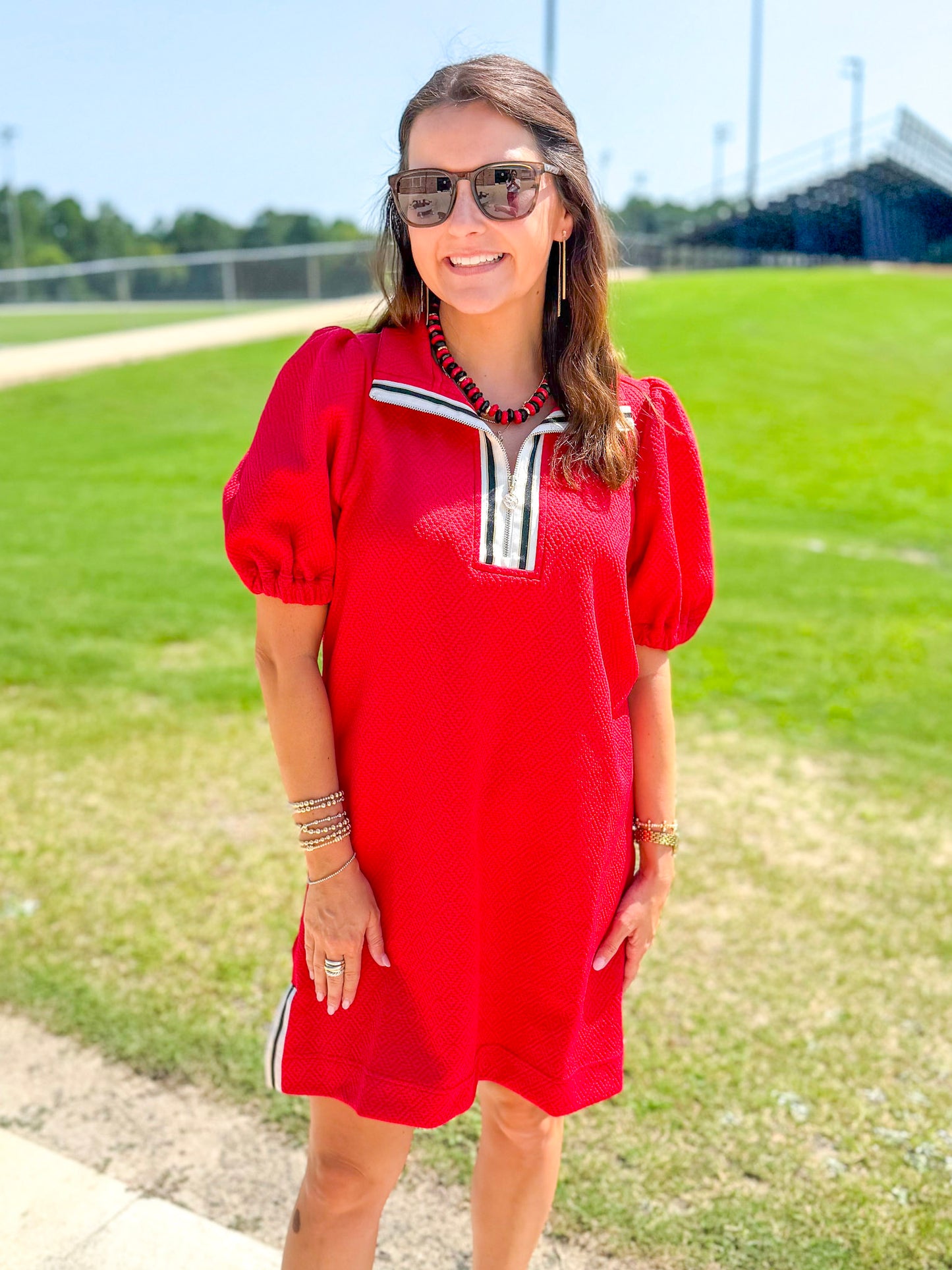 Mary Square | Andie Dress in Red & Black