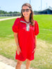 Mary Square | Andie Dress in Red & Black