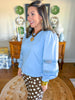Laurel Lane Eyelet Top in Denim
