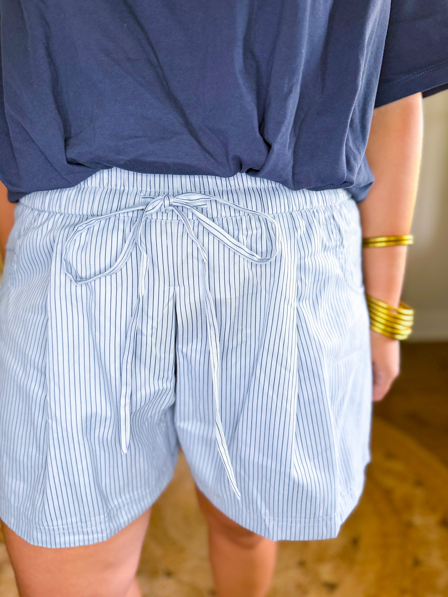 Margot Striped Shorts in Blue