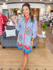 Ava Shift Dress in Striped Garden
