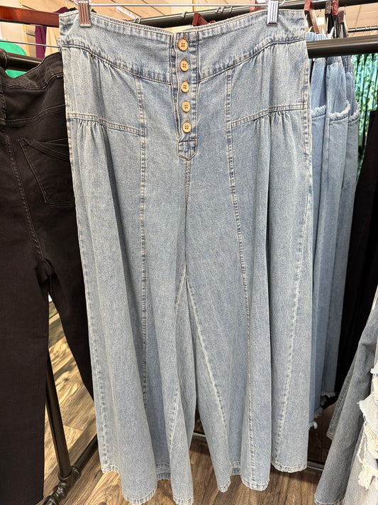 Indigo Blues Denim Pull-On Pants