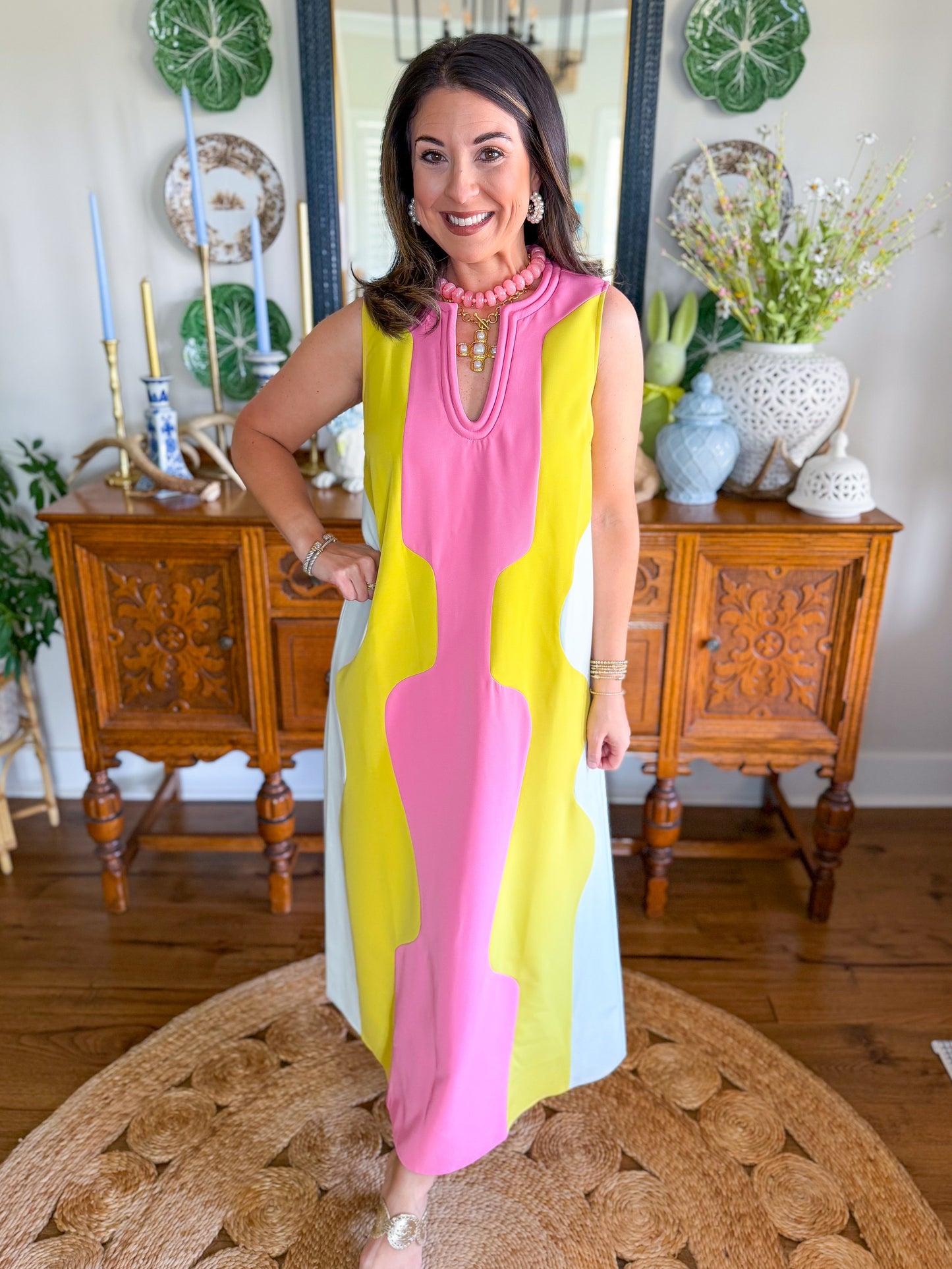 Crosby | Schaeffer Dress in Garden Colorblock