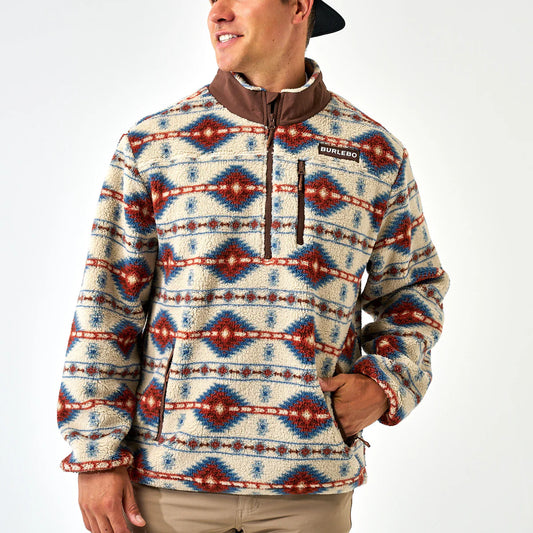 Burlebo Mountain Fleece Sherpa - Quarter Zip in Arizona Aztec