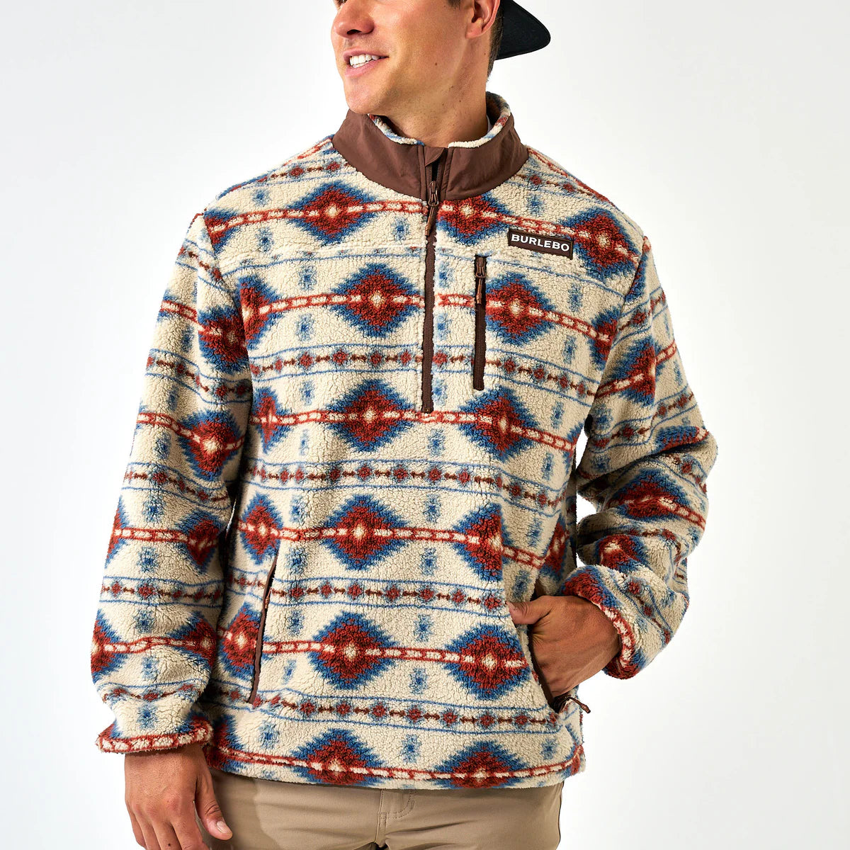 Burlebo Mountain Fleece Sherpa - Quarter Zip in Arizona Aztec