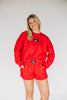 Scarlet & Gold | The Ava Airy Shorts Go Dawgs Woven Label in Bright Red