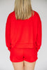 Scarlet & Gold | The Ava Airy Crewneck Go Dawgs Woven Label in Bright Red