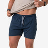 Burlebo | Athletic Shorts in Heather Navy with American Flag Liner