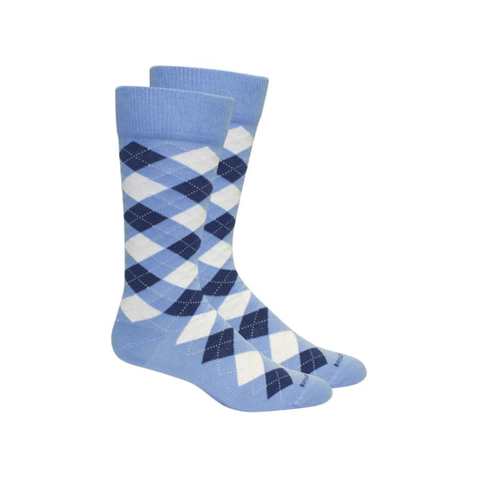Brown Dog | Argyle Crew Socks in Della Blue/Royal