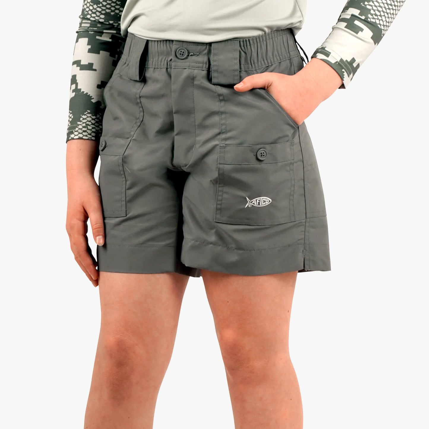AFTCO | Youth Original Fishing Short in Charcoal