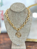 Vintage Twisted Link Coin Necklace in Gold