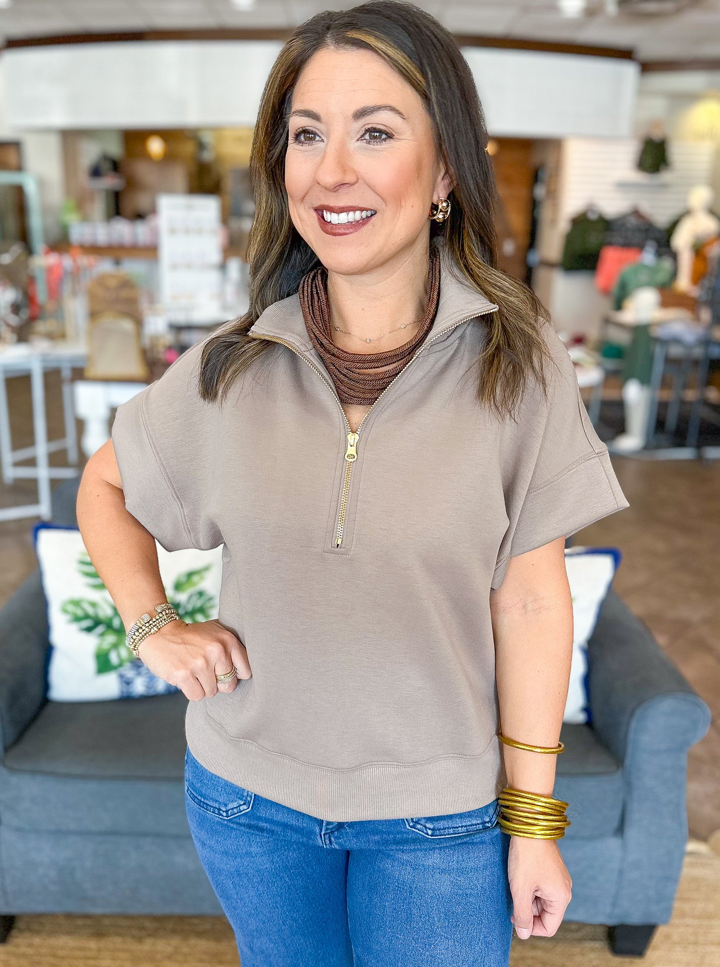 Cozy October Top in Ash Mocha