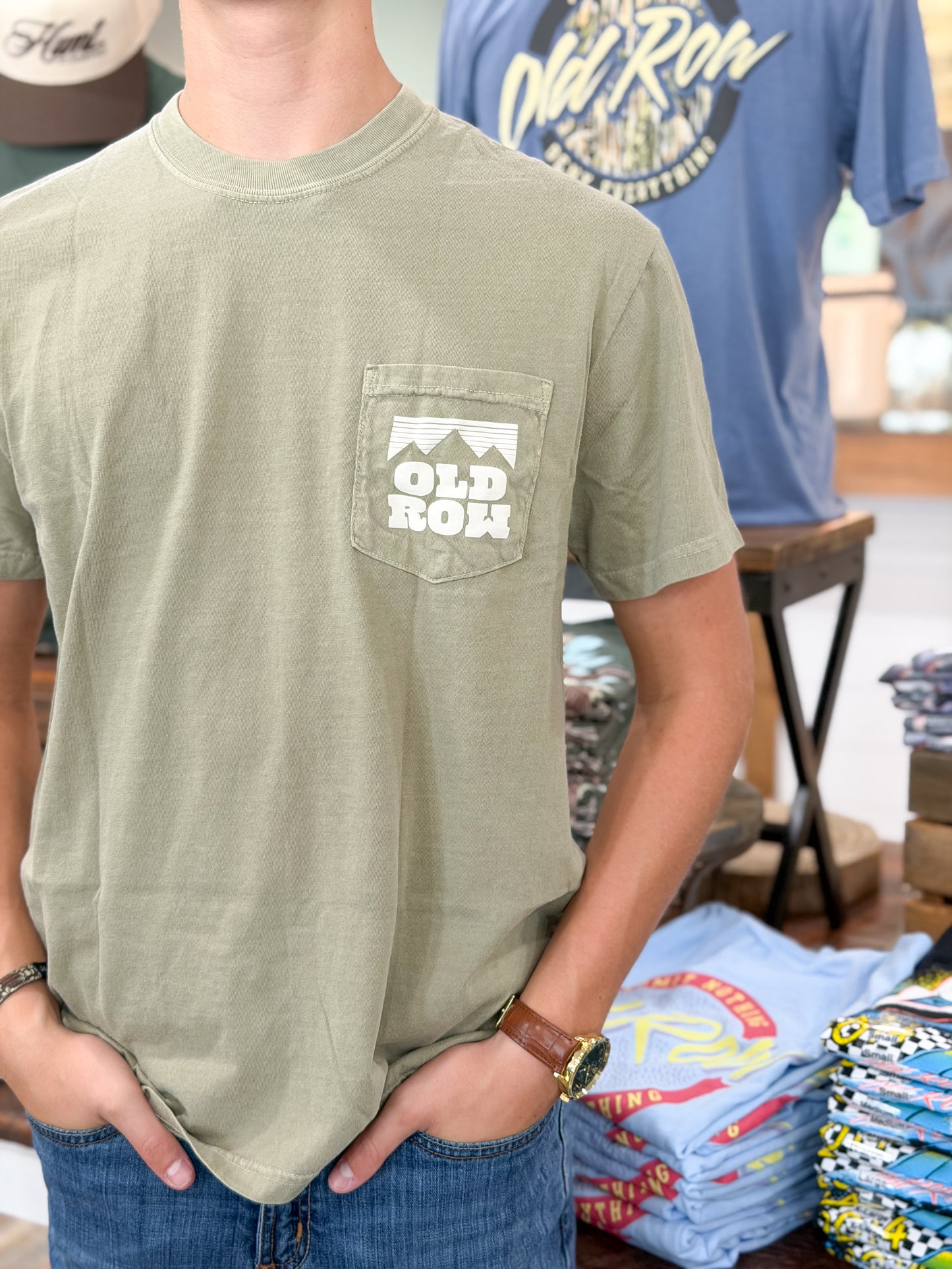 Old Row | The Bucking Armadillo T-Shirt in Khaki