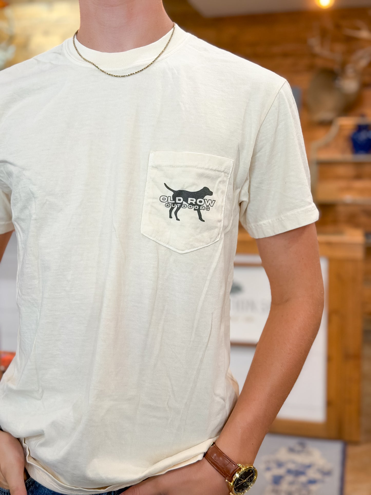 Old Row | Outdoors Pointer T-Shirt in Ivory