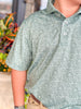 Southern Point Youth Pointer Pattern Performance Polo in Duck Green