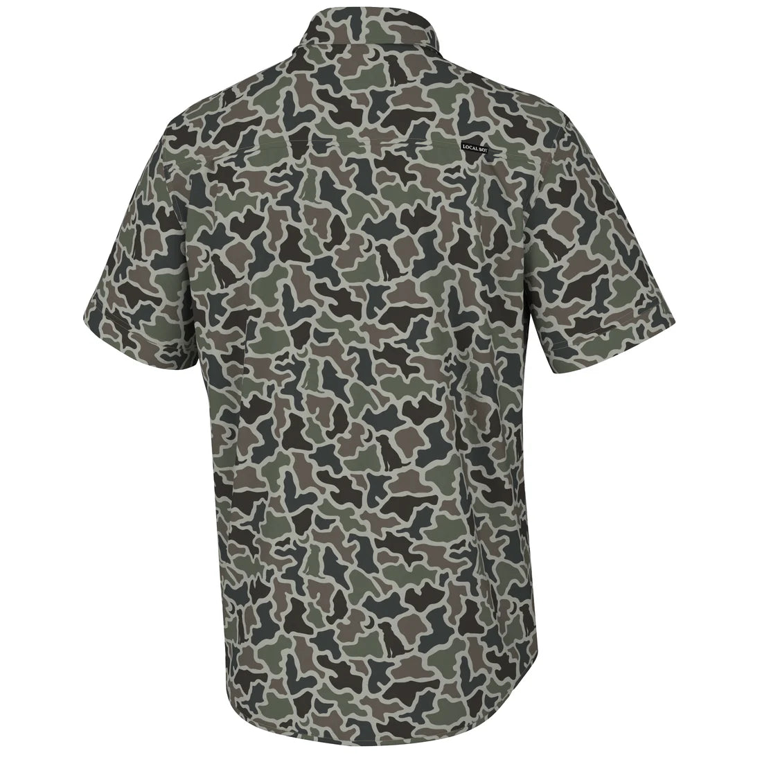 Local Boy Low Country Button Down in Dog & Moon Camo