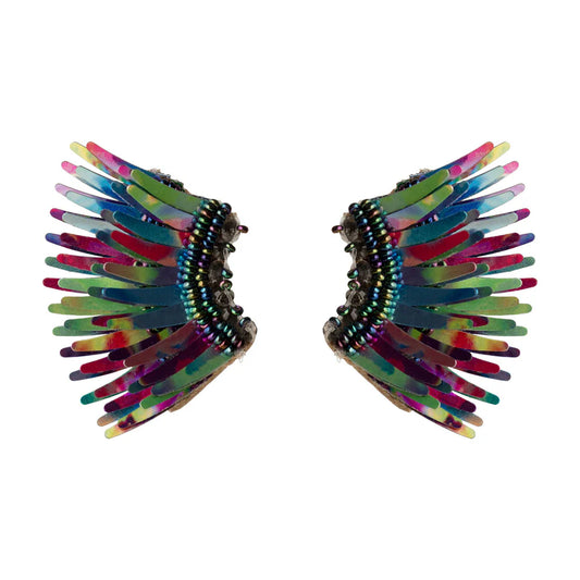 Mini Madeline Earrings Black Rainbow