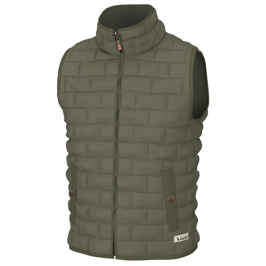 Local Boy Youth Brick Quilted Vest in Moss