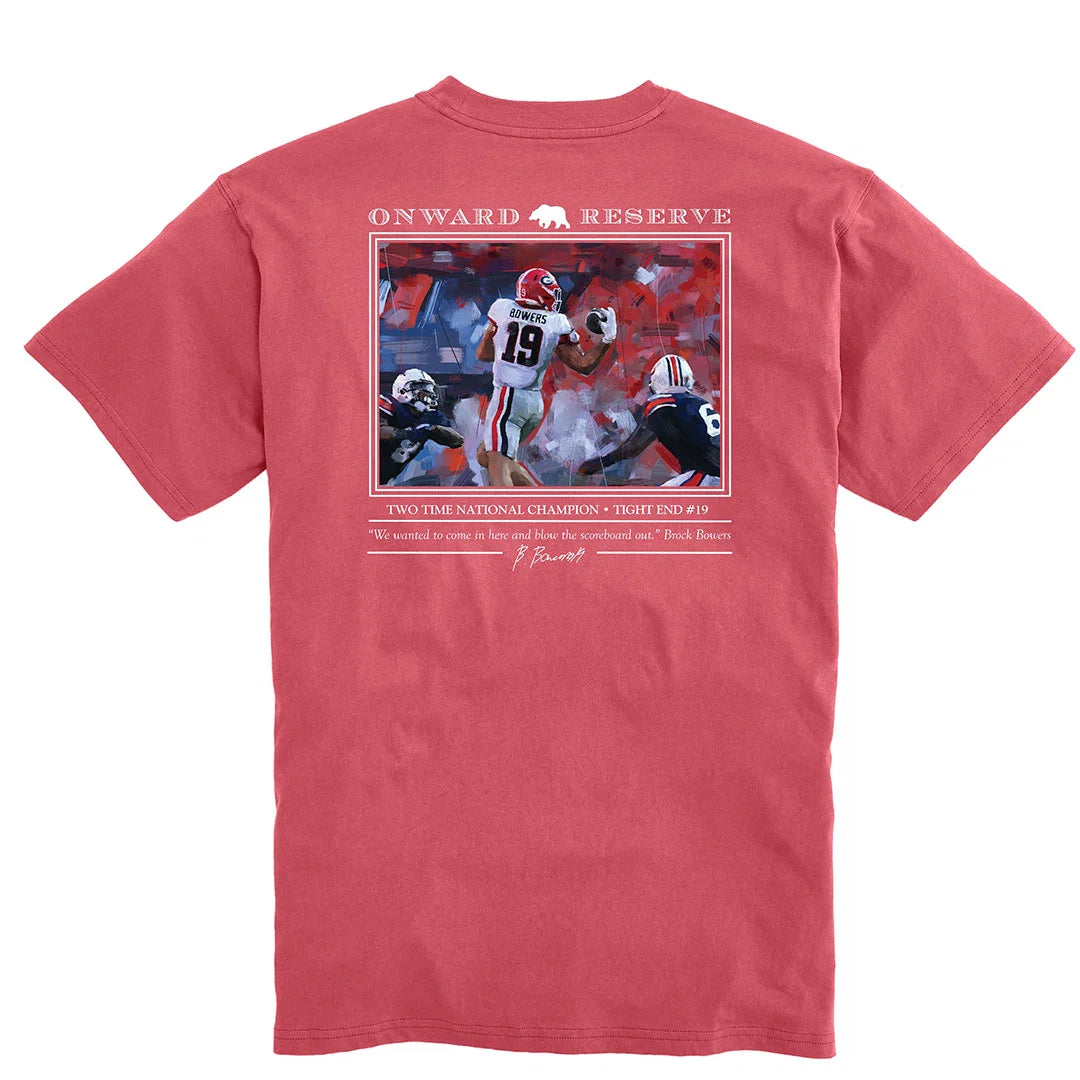 Onward Reserve | UGA Brock Bowers Tee in Washed Red
