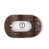 Teleties | Brown Crocodile Large Flat Round Hair Clip