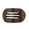 Teleties | Brown Crocodile Large Flat Round Hair Clip