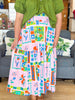 Karlie Artist Floral Frame Smock Tier Maxi Skirt