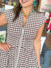 Mocha Gingham Midi Dress