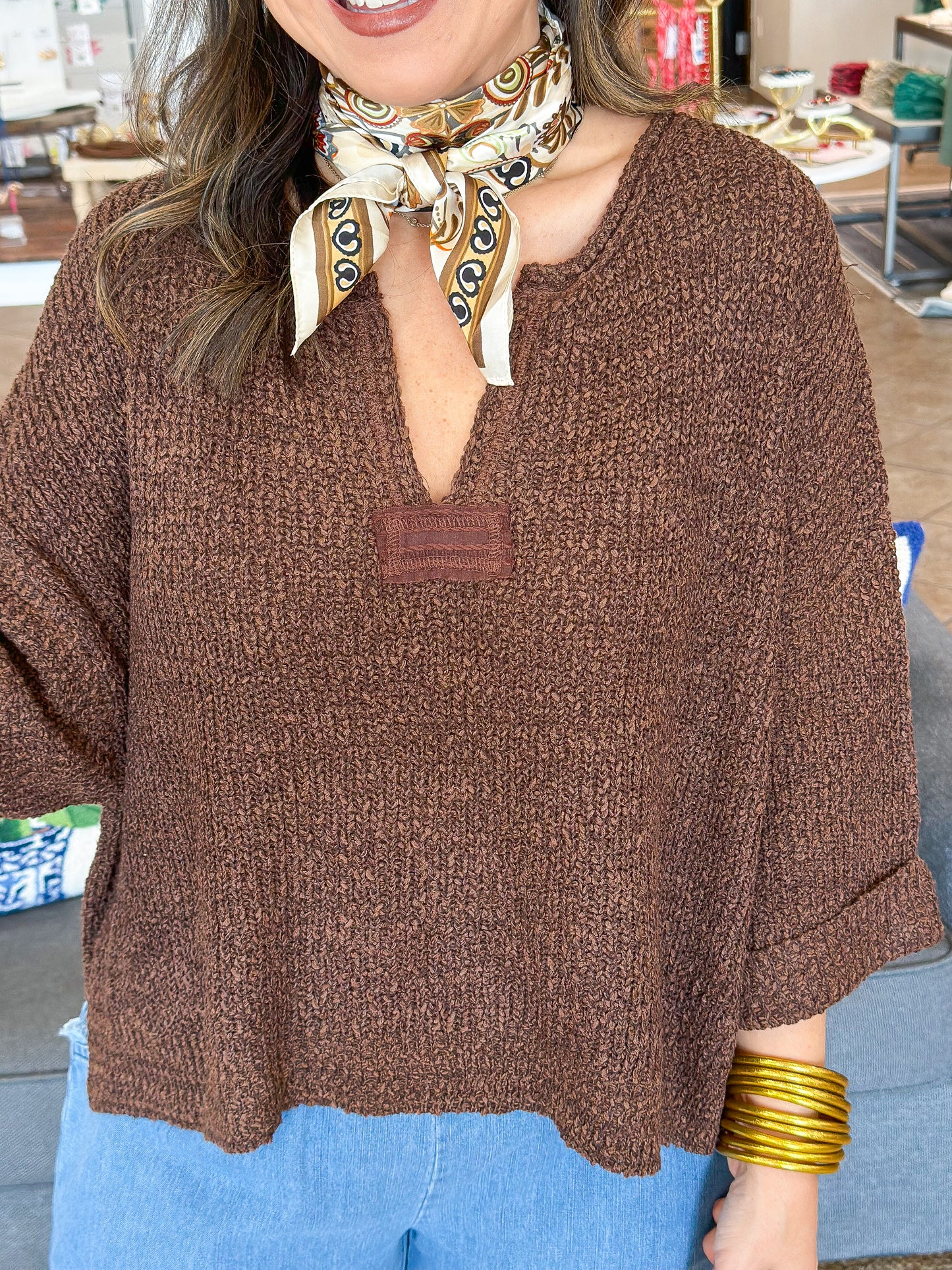 Espresso Knit Top in Brown