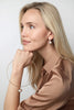 Pearl Cabochon Skinny Collar Necklace in Ivory