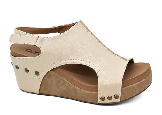 Carley Wedge in Washed Gold