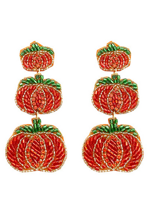 Pumpkin Beaded Earrings