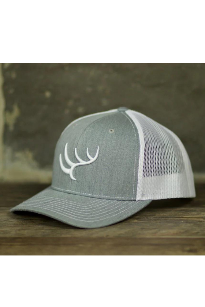 Hunt to Harvest Signature Hat in Heather Grey & White