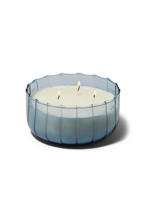 Ripple 12 oz Ribbed Glass Candle in Peppered Indigo