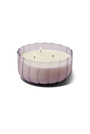 Ripple 12 oz Ribbed Glass Candle in Salted Iris