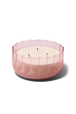Ripple 12 oz Ribbed Glass Candle in Desert Peach