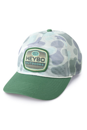 Heybo Mesh Rope Hat in Camo Green